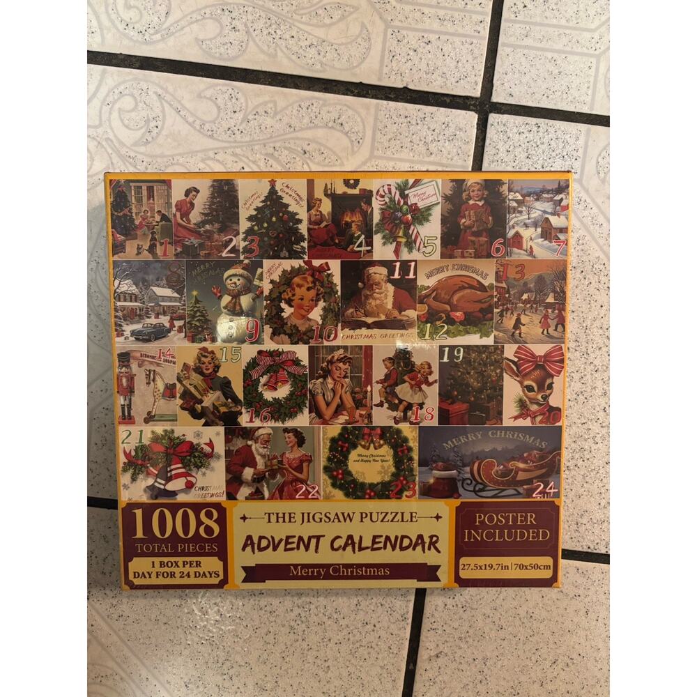 Christmas Jigsaw Puzzle Advent Calendar Holiday 1008 Pieces Perfect Gift